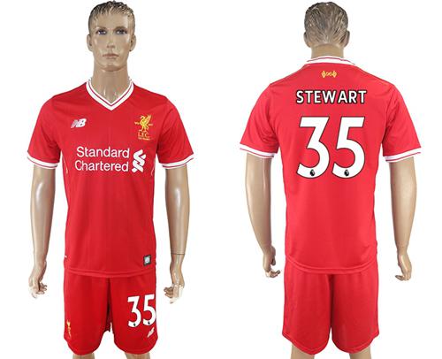 Liverpool #35 Stewart Red Home Soccer Club Jersey
